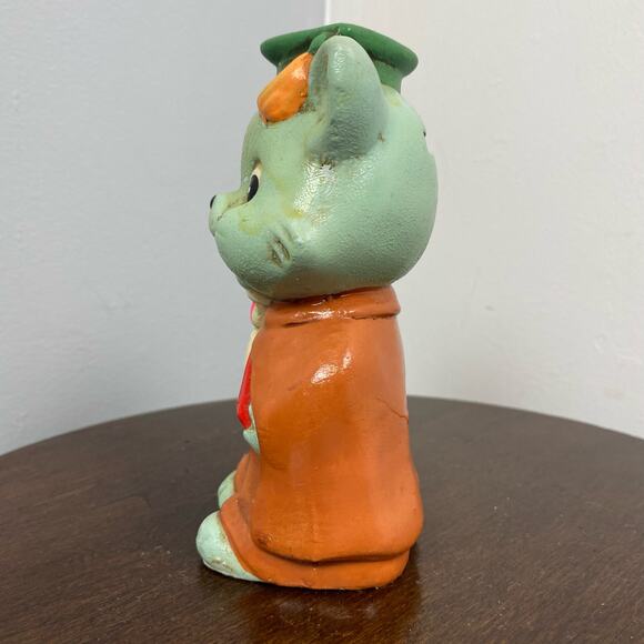 Vintage Norleans Graduation Cat Ceramic Bank Japan Kitchy - Picture 6 of 8